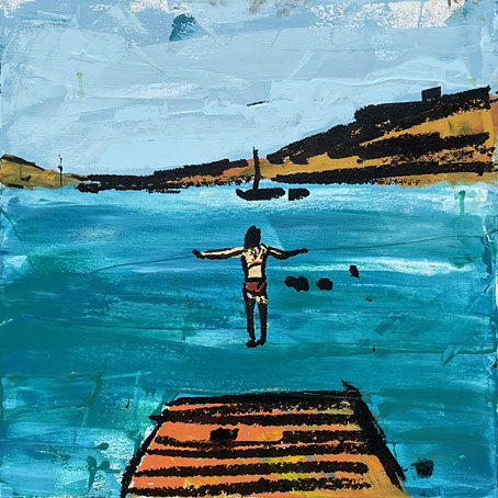 Christian Nicolson nz abstract art, Jump, acrylic on canvas